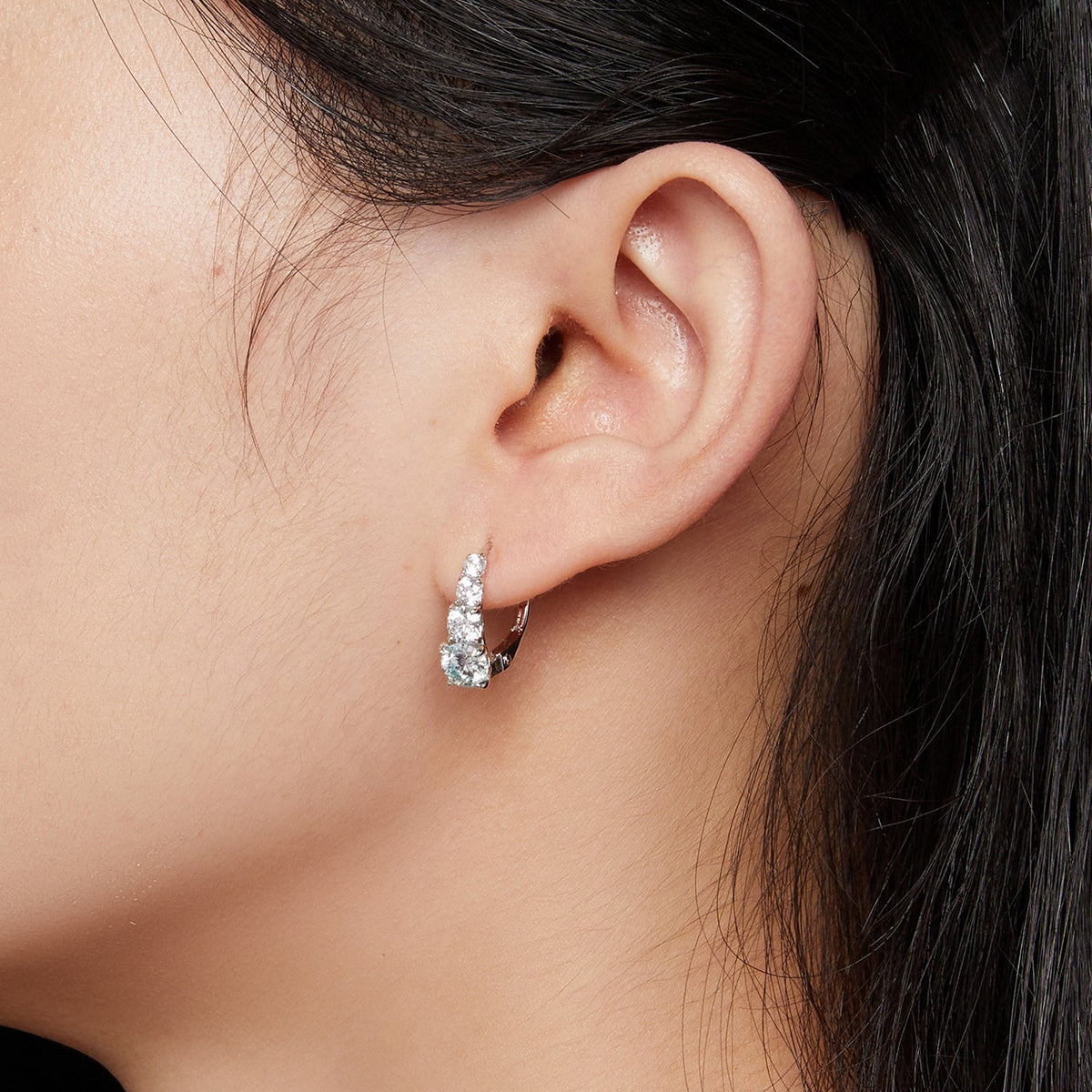 Boucles d'oreilles pour femme en argent sterling S925 et moissanite de 0,50 carat