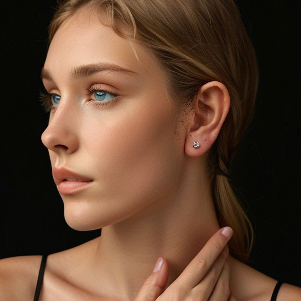Boucles d'oreilles en argent sterling 925 et moissanite de 0,3 carat pour femmes