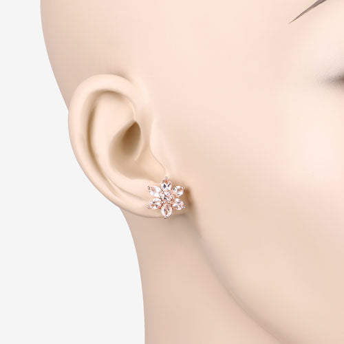 Boucles d'oreilles en or rose 10 carats avec morganite véritable de 1,98 carat