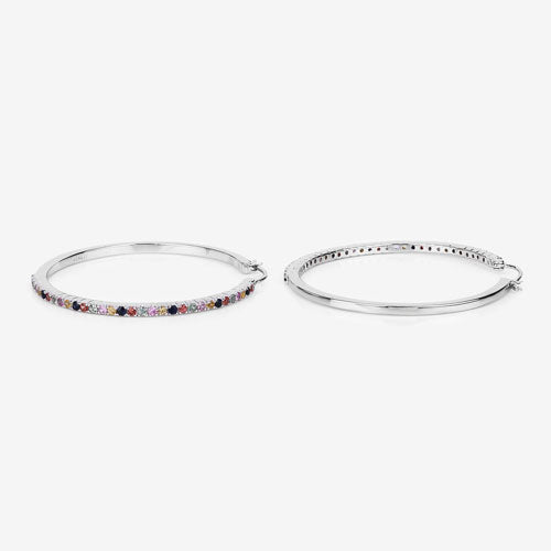 Boucles d'oreilles en argent sterling .925 saphir multicolore véritable de 2,24 carats