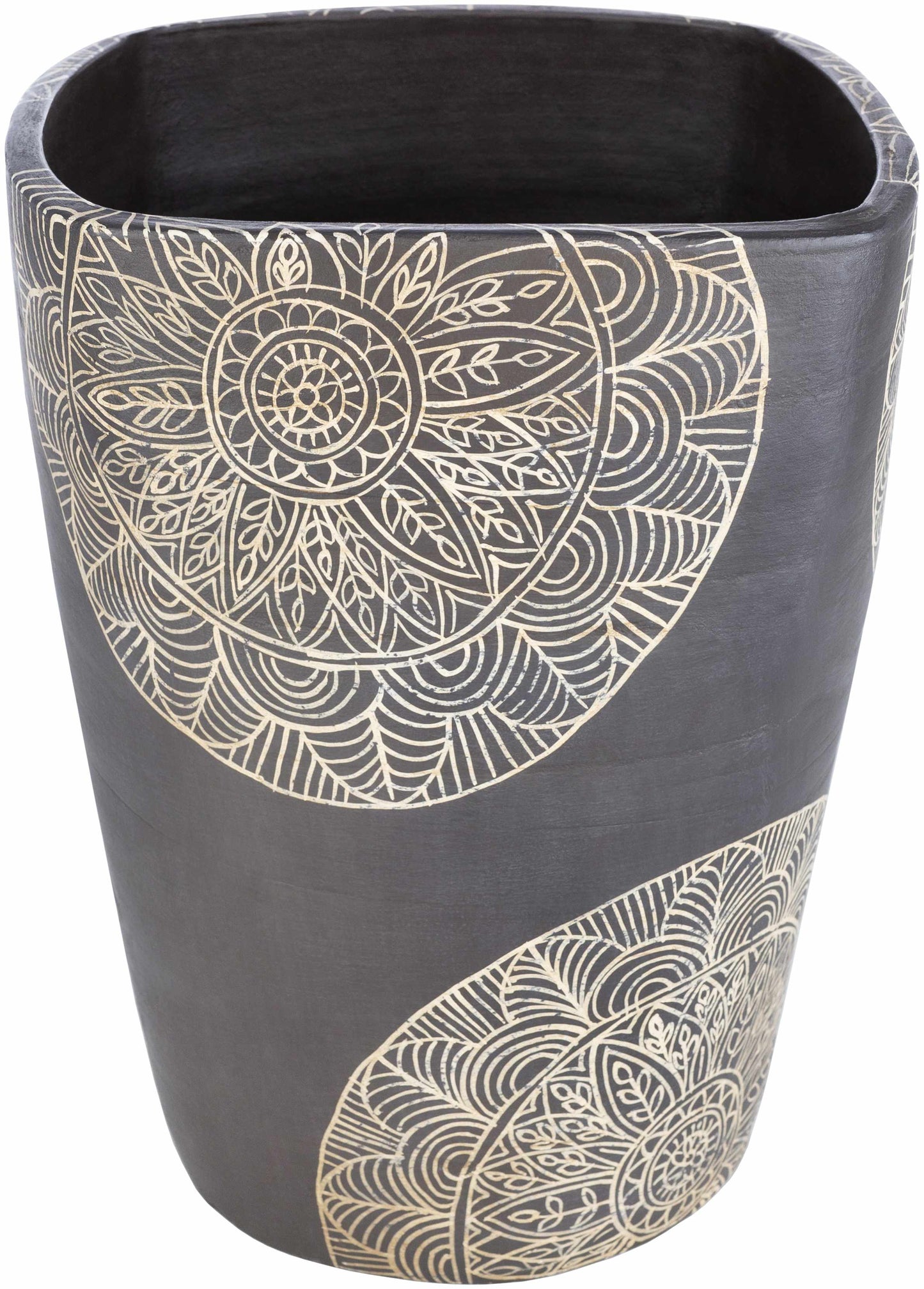 Hearst Terracotta Geometric Black Planter - Clearance
