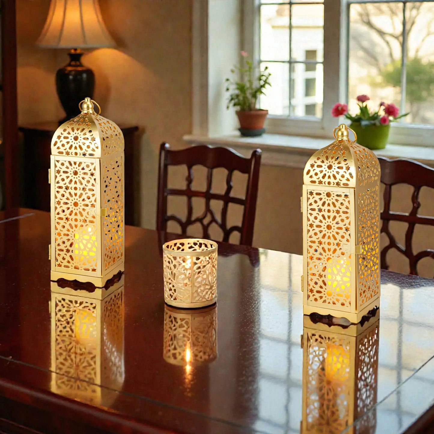 12.5" H Metal Decorative Candle Lantern