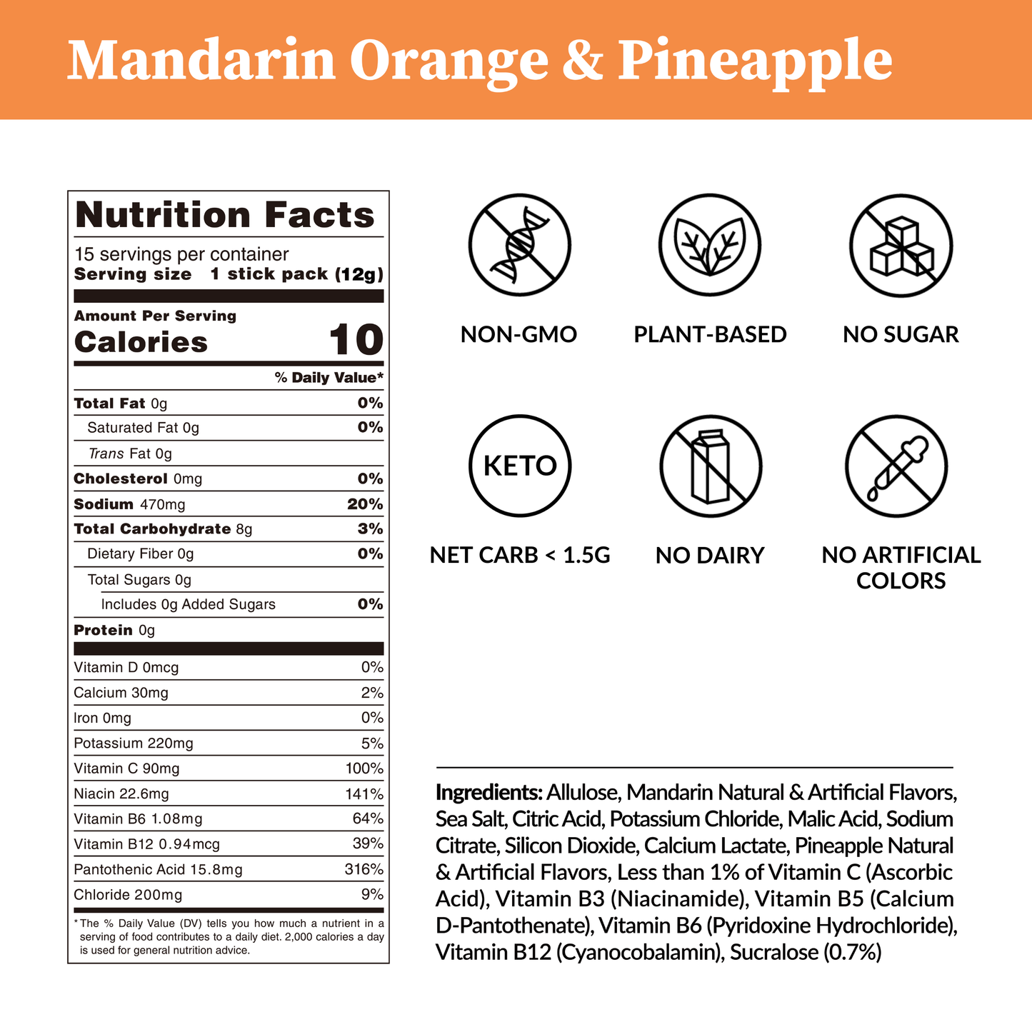 Mandarin Orange & Pineapple - Zero Sugar