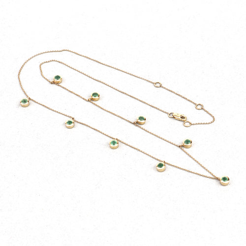 Collier en or jaune 10K serti d'une émeraude de Zambie naturelle de 0,90 carat