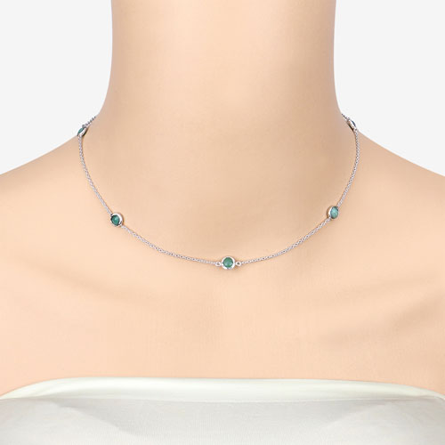 Collier en argent sterling 925 avec émeraude véritable de 1,89 carat