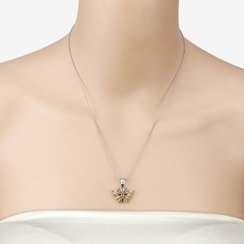 Pendentif 1,32 carat en citrine véritable et argent sterling 925