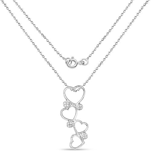 Pendentif en argent sterling 925 et véritable diamant blanc de 0,07 carat