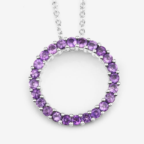 Pendentif en argent sterling .925 et améthyste véritable de 0,72 carat