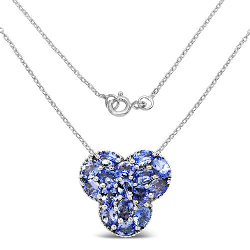 Pendentif en argent sterling 925 et tanzanite véritable de 2,72 carats