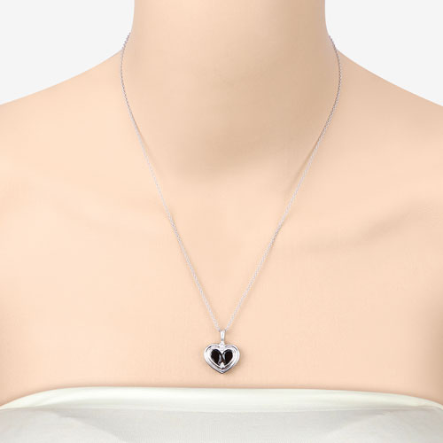 Pendentif en argent sterling 925 avec grenat véritable de 2,66 carats et topaze blanche