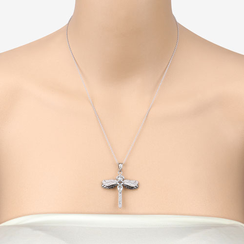 Pendentif en argent sterling .925 avec aigue-marine véritable de 1,86 carat et zircon blanc