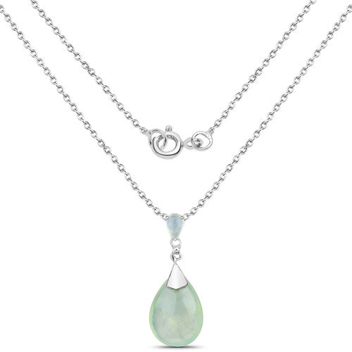 Pendentif en argent sterling 925 avec prehnite naturelle de 11,92 carats