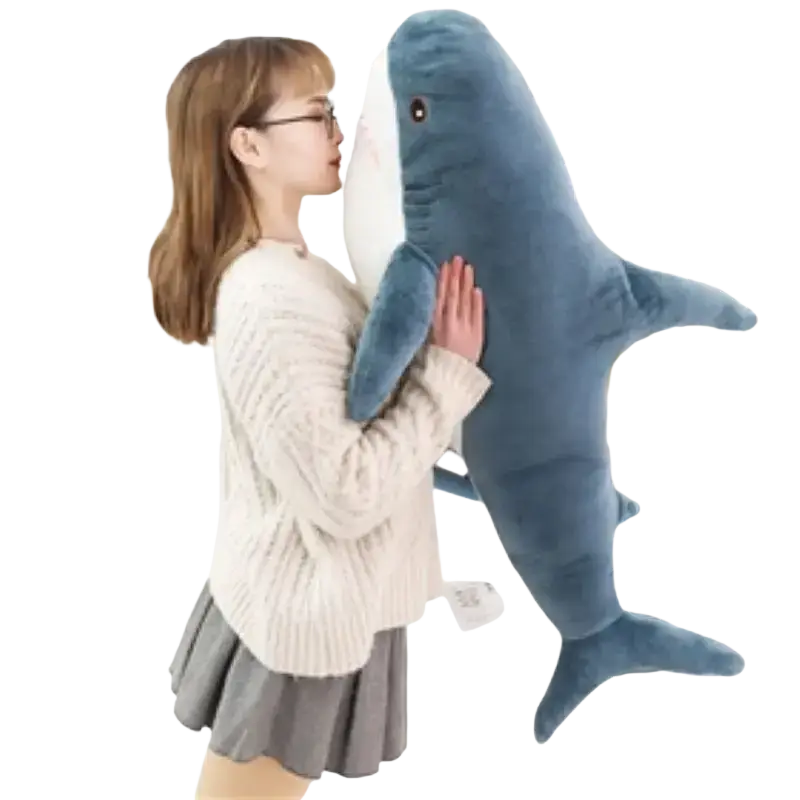 Plush Blue Shark Stuffed Animal Pillow