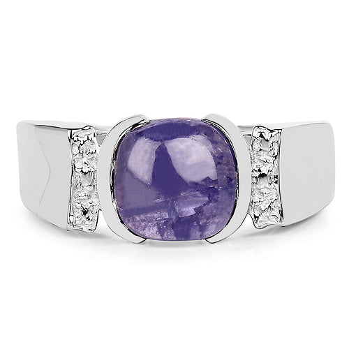 Bague en argent sterling .925 avec tanzanite véritable de 2,80 carats