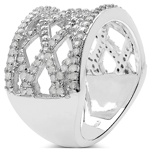 Bague en argent sterling .925 et diamant blanc véritable de 0,92 carat