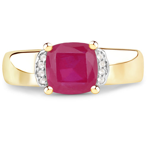 Bague en argent sterling 925 avec rubis de 3,44 carats rempli de verre et topaze blanche