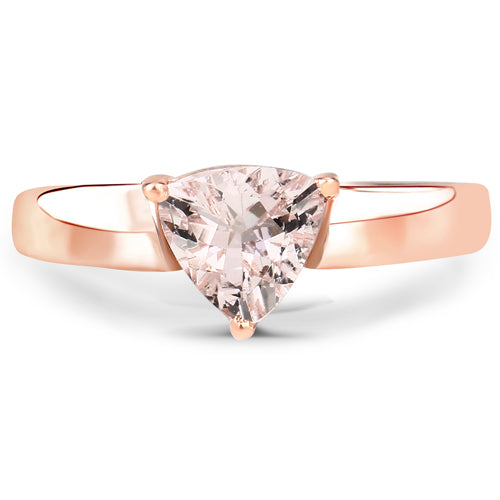 Bague en Argent Sterling 925 avec Morganite Véritable de 0,90 Carat