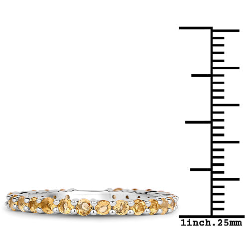 Bague en argent sterling 925 et citrine véritable de 0,81 carat
