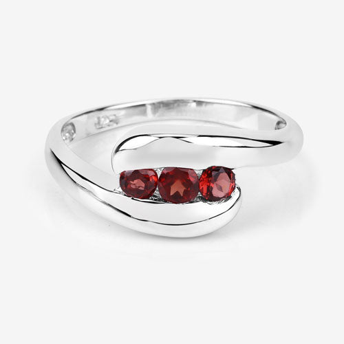Bague en argent sterling 925 avec grenat véritable de 0,74 carat