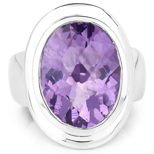 Bague en améthyste véritable de 9,01 carats en argent sterling 925