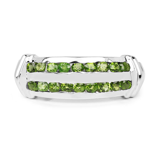 Bague en argent sterling 925 avec diopside chromé véritable de 0,72 carat