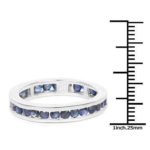 Bague en argent sterling 925 avec saphir bleu véritable de 2,00 carats