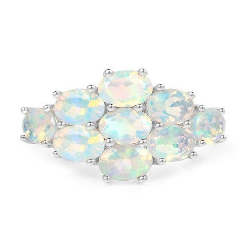Bague en argent sterling 925 avec opale éthiopienne véritable de 2,16 carats