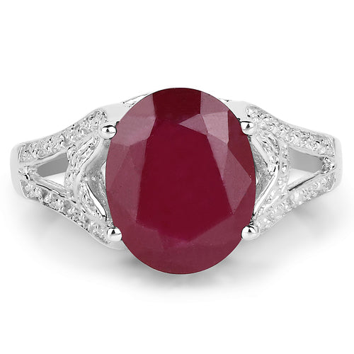 Bague en argent sterling 925 avec rubis 4,00 carats authentique rempli de verre