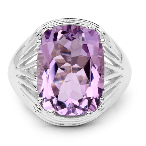 Bague en argent sterling 925 avec améthyste véritable de 10,02 carats