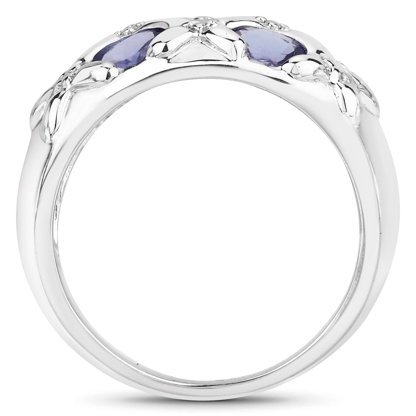2.31 Carat Genuine Tanzanite .925 Sterling Silver Ring