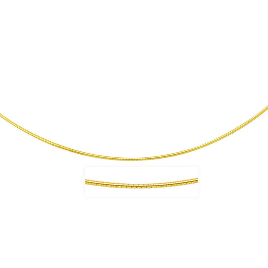 Collier oméga rond à motif fin en or jaune 14 carats