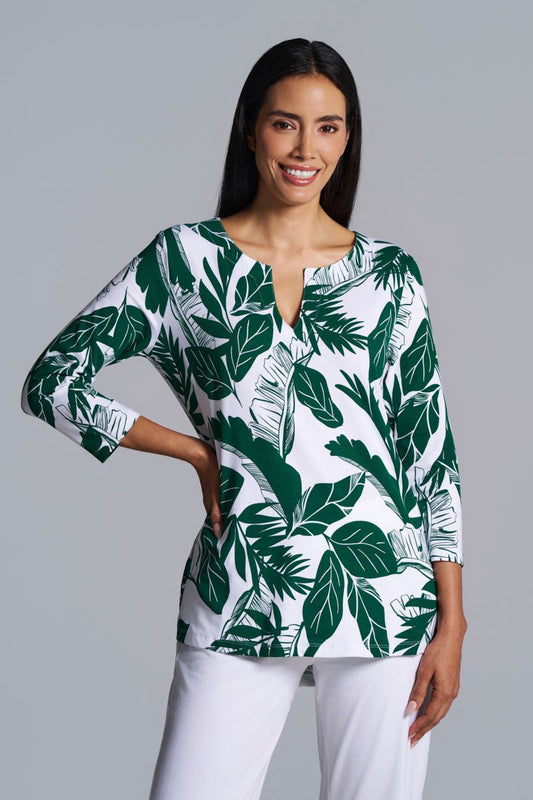 Blusa túnica de Santa Lucía para mujer | Verde Edén Paraíso Tropical