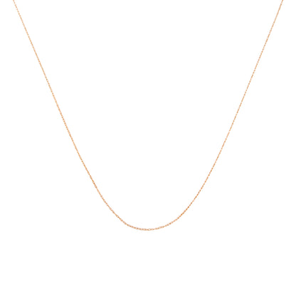 Solid 10K Yellow Gold 0.5mm Slim and Dainty Unisex 18" Rope Chain Necklace