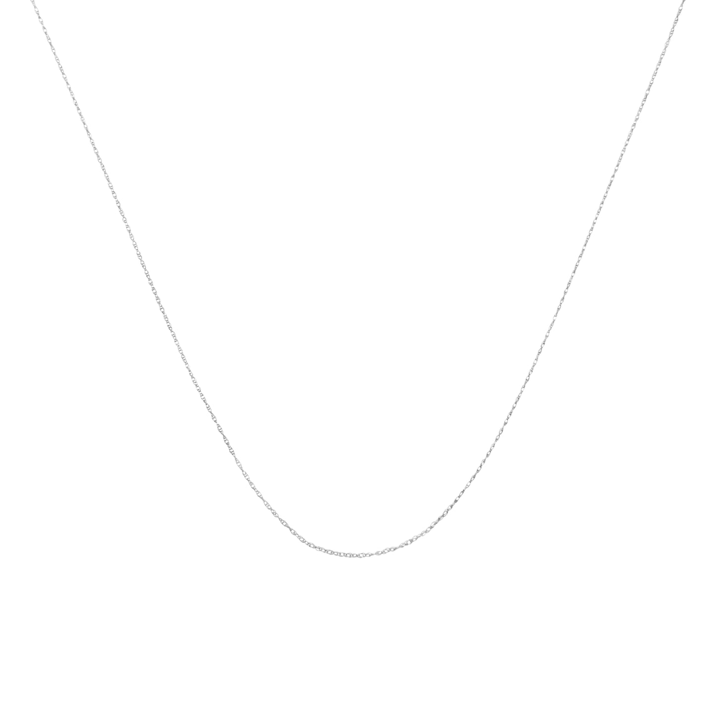 Solid 10K Yellow Gold 0.5mm Slim and Dainty Unisex 18" Rope Chain Necklace