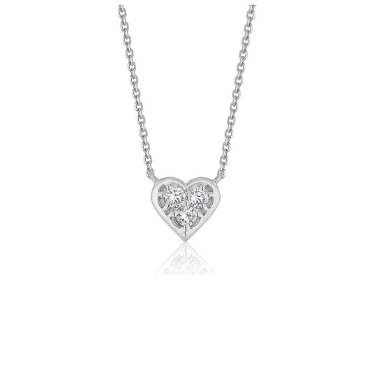 Pendentif Cœur Diamant en Or Blanc 14 carats