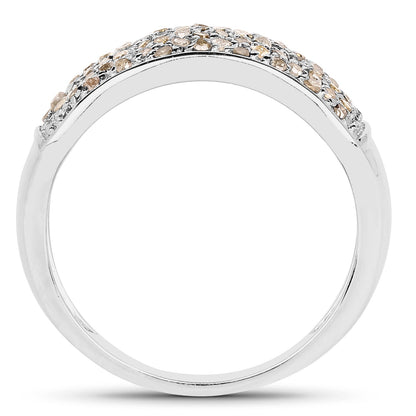 0.42 Carat Genuine White Diamond .925 Sterling Silver Ring