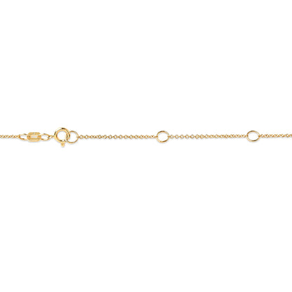 10K Yellow Gold 1/3 Carat Round Brilliant-Cut Diamond Modern Bezel-Set Solitaire 16"-18" Pendant Necklace (H-I Color, SI2-I1 Clarity)