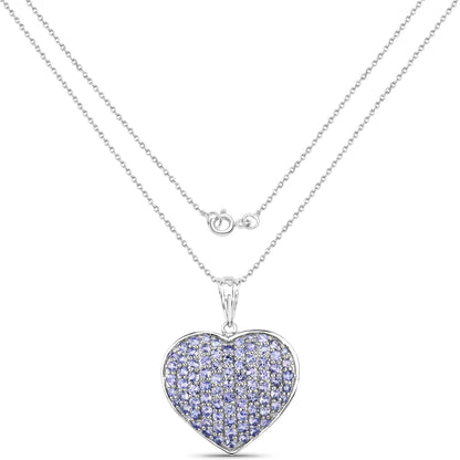 4.86 Carat Genuine Tanzanite .925 Sterling Silver Pendant