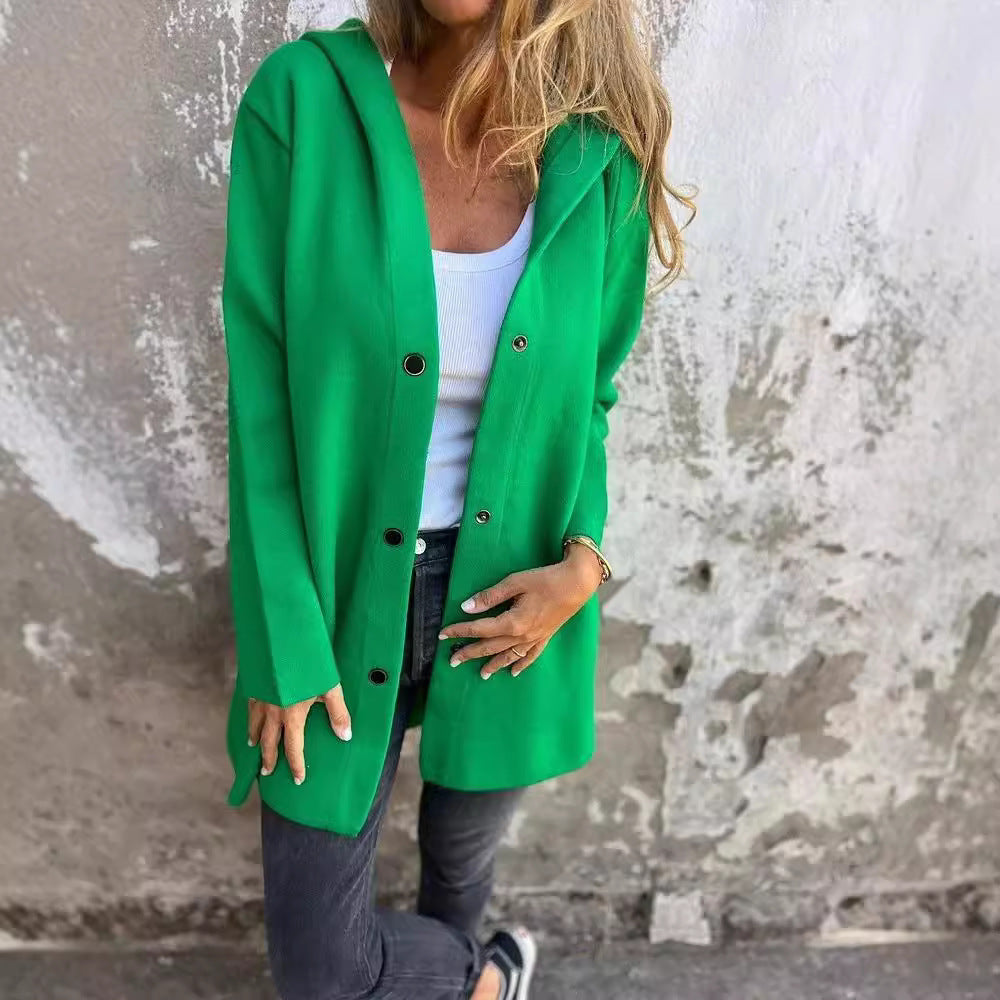 Cross-Border European And American 2026 Autumn And Winter New Fashion Long-Sleeve Solid Color Jacket For Women, Popular On Amazon And Aliexpress