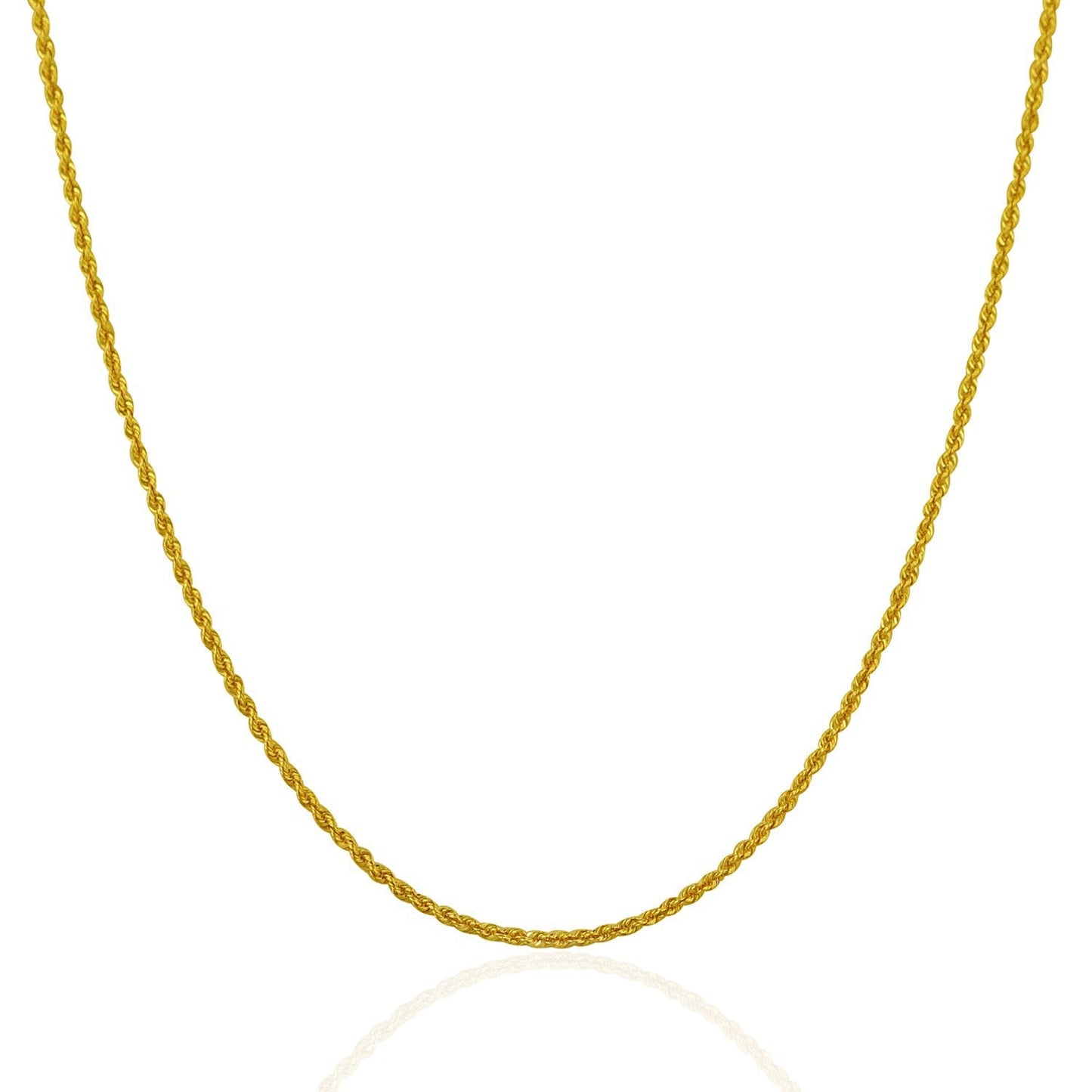 14k Yellow Gold Solid Rope Chain 1.25mm