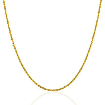 14k Yellow Gold Solid Rope Chain 1.25mm