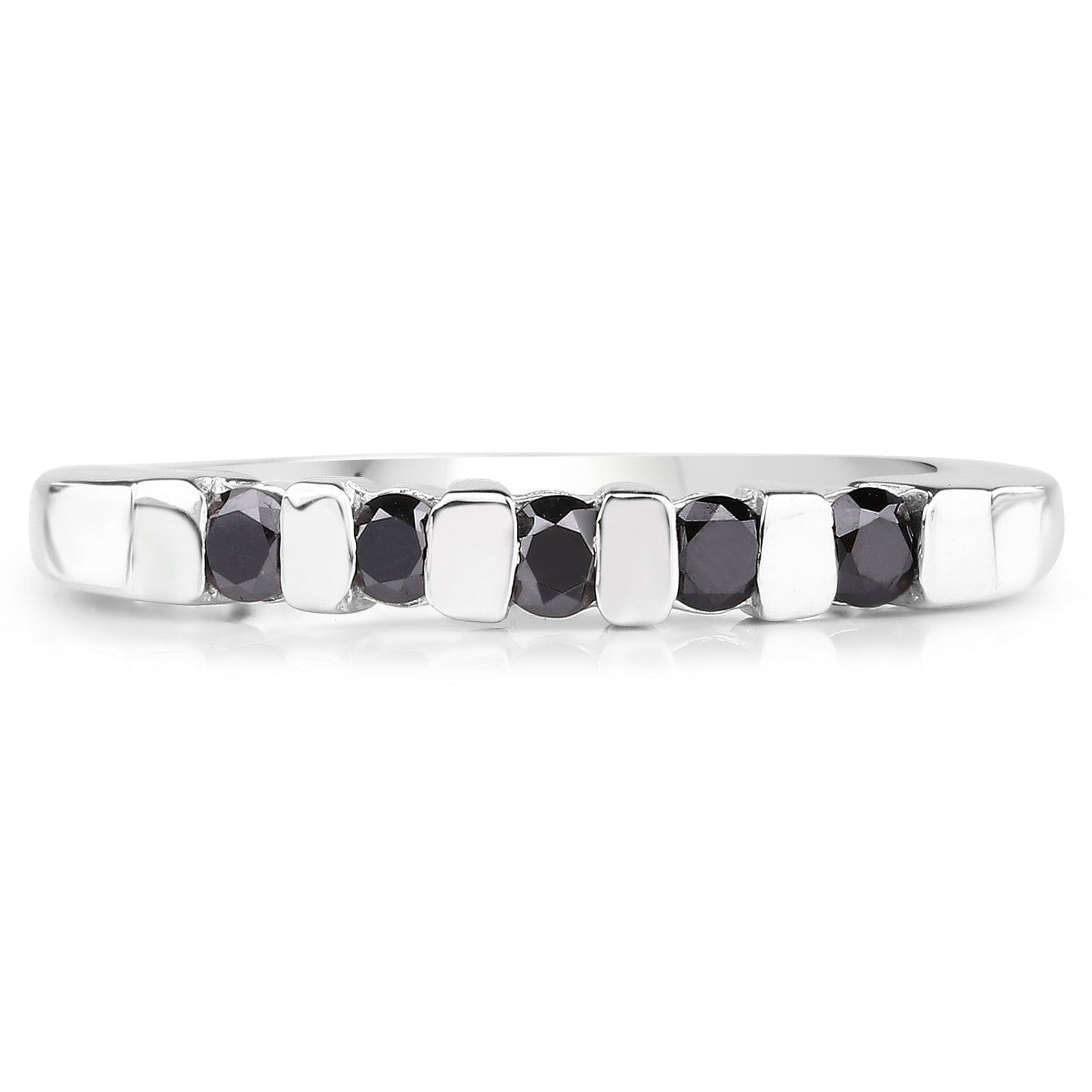 0.50 Carat Genuine Black Diamond .925 Sterling Silver Ring