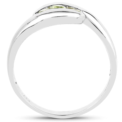 0.56 Carat Genuine Peridot .925 Sterling Silver Ring