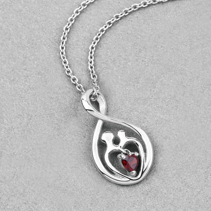 0.14 Carat Genuine Garnet .925 Sterling Silver Pendant