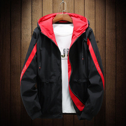 Men's Color Block Hooded Jacket