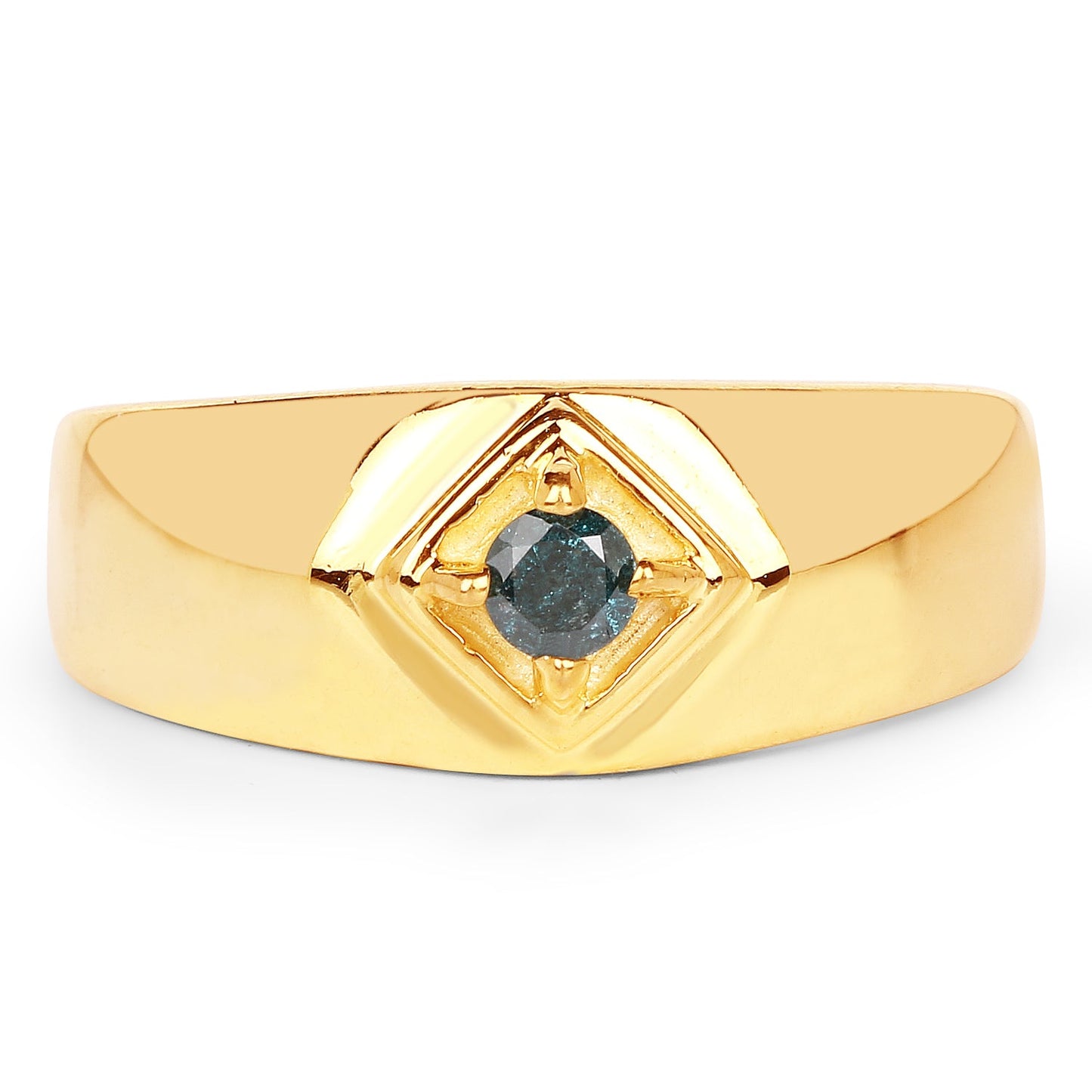 0.12 Carat Genuine Blue Diamond .925 Sterling Silver Ring