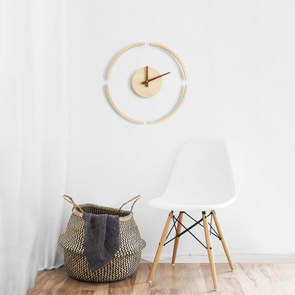 Creative Transparent Floating Wall Clock Nordic Simple Wooden Clock