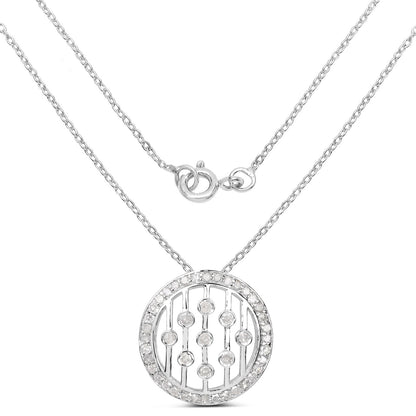 0.53 Carat Genuine White Diamond .925 Sterling Silver Pendant