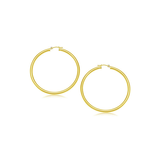 Boucles d'oreilles créoles polies en or jaune 14 carats (2 mm)