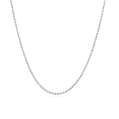 14k White Gold Diamond-Cut Bead Chain 1.2mm